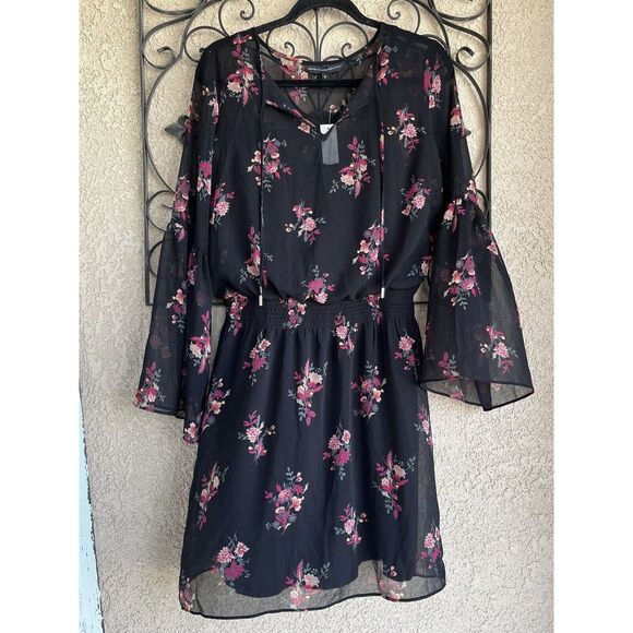 WHBM Bell Sleeve Floral Dress - Size M - Multicolored - Picture 3 of 10